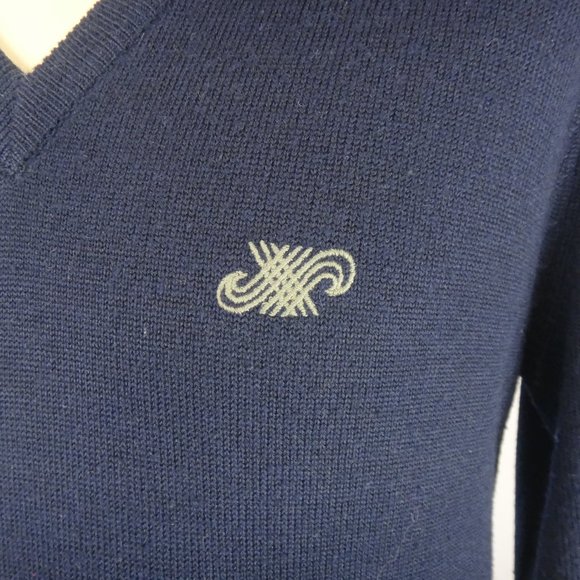 JAEGER SPORTSMAN Jumper Sweater Pullover Mens Medium Navy Vintage Classic - Picture 3 of 7